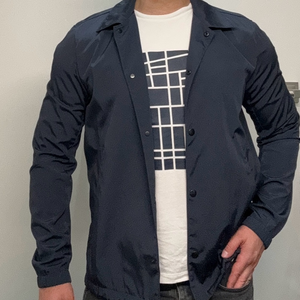 Theory Men’s City Coach Blue Lightweight Jacket
